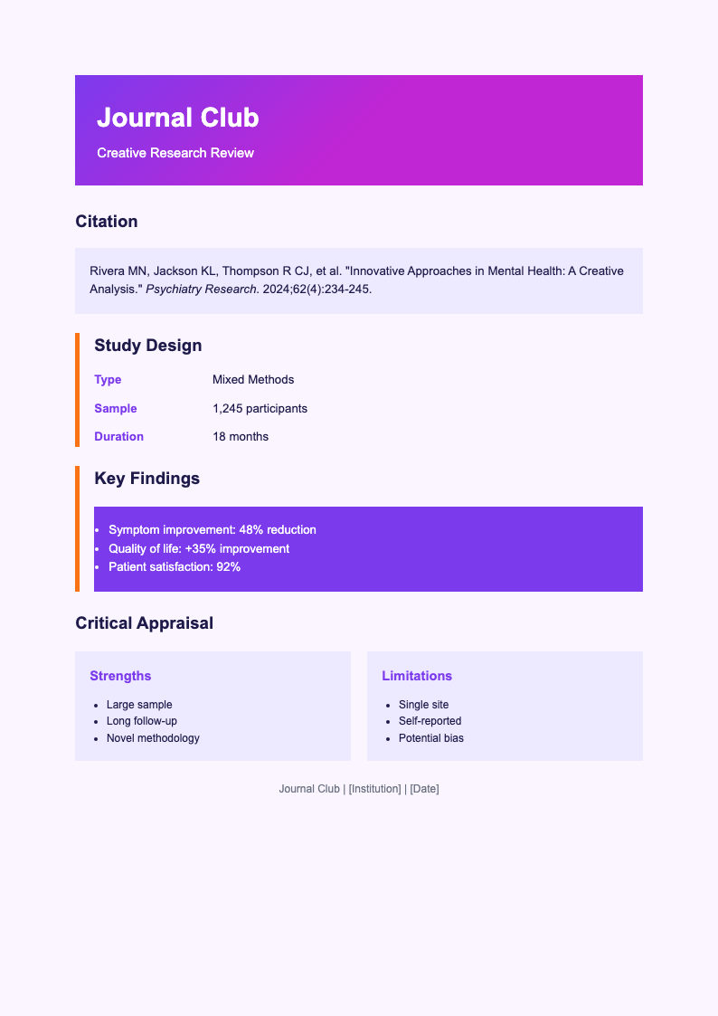 Creative colorful journal club